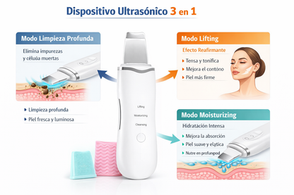 Dispositivo Ultrasónico de Limpieza Facial – Rutina Profesional