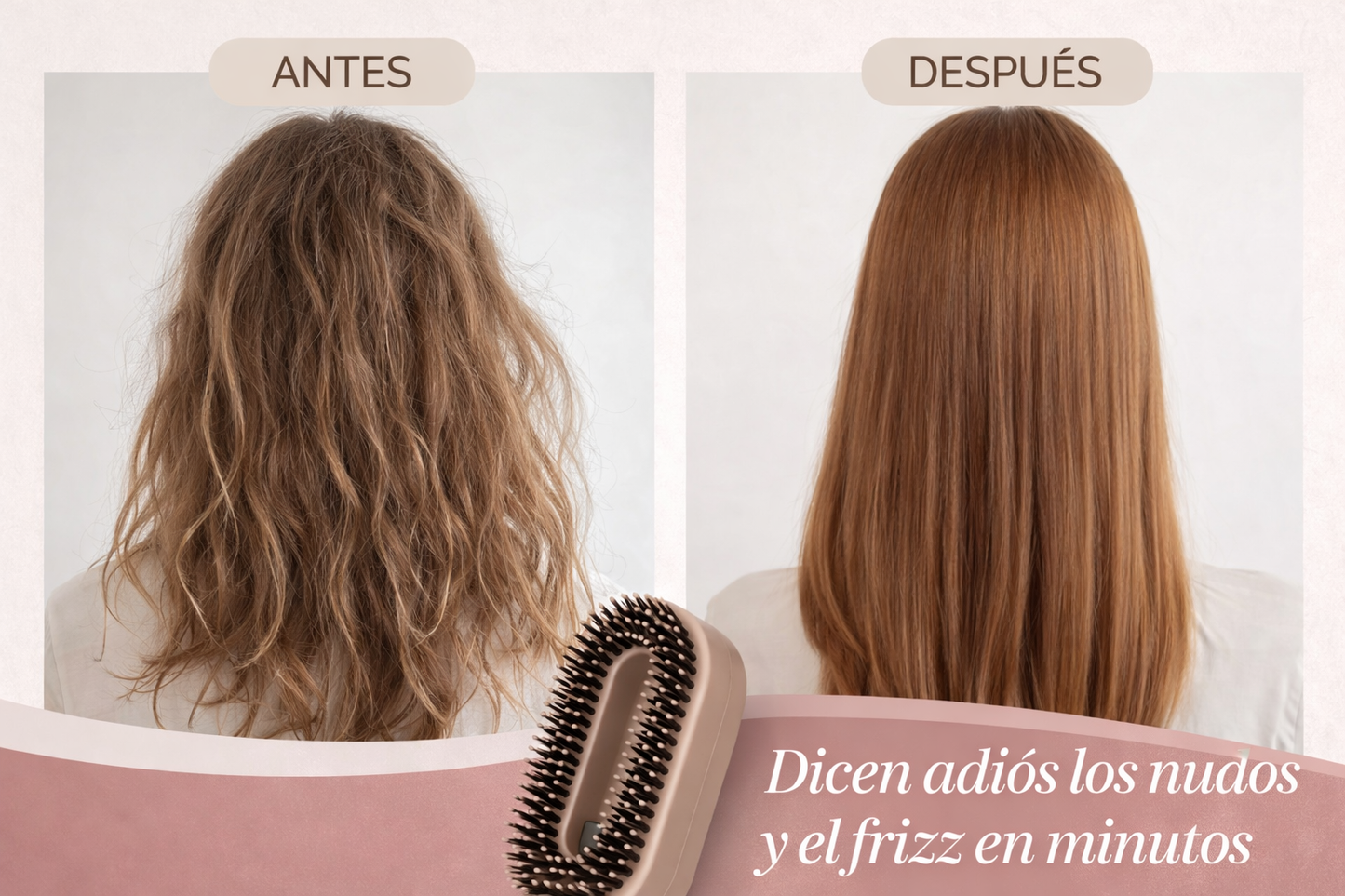 Cepillo 2 en 1 con Spray – Peinado Fácil para Cabello Difícil