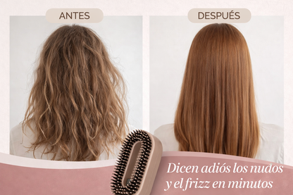 Cepillo 2 en 1 con Spray – Peinado Fácil para Cabello Difícil