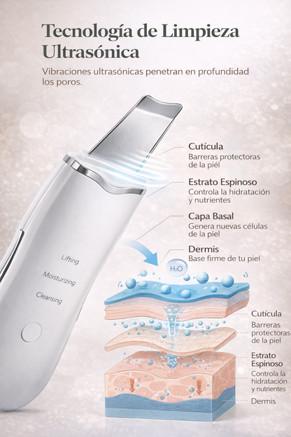 Dispositivo Ultrasónico de Limpieza Facial – Rutina Profesional